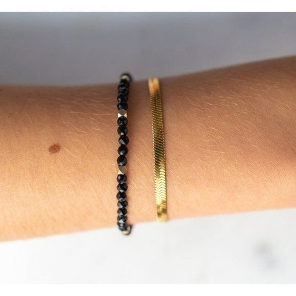 Classic Herringbone Bracelet Beautiful Gold Stacking Bracelet WATERPROOF Jewelry - Picture 11 of 12